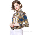 Women Office Loose Flower Print Blouses/Top